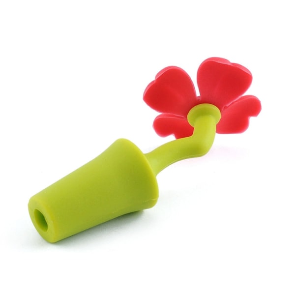 3 ST Creative Wine Drink Conservation Stopper Flower Silikon vinpropp (röd ros)