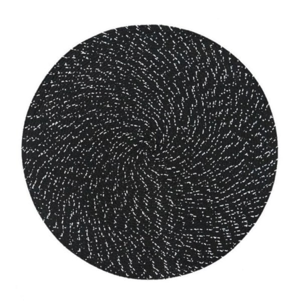 2 ST PP rund oval vävd bordstablett, storlek: diameter 18 cm (svart)