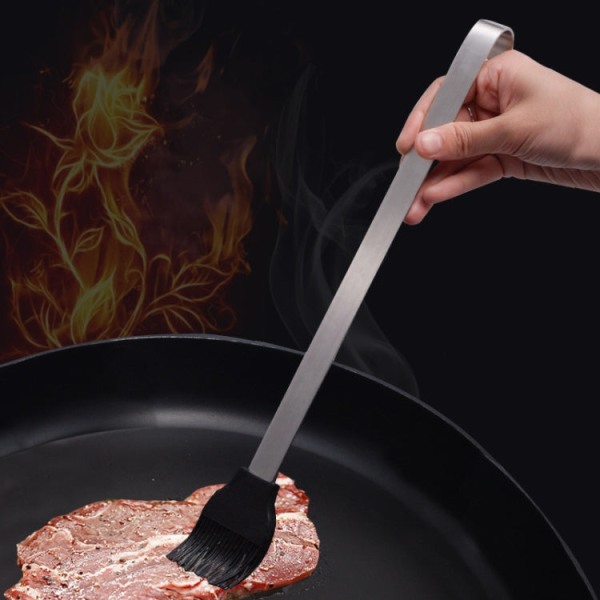Silikonoljeborste Grillborste i rostfritt stål Kryddborste Gör-det-själv-tårta Grillbakverktyg