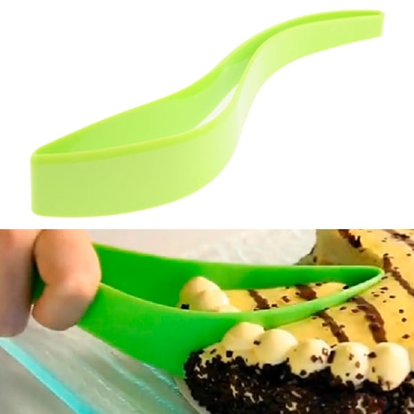 Tårtkniv, tårtserver (slumpmässig färgleverans) (grön)