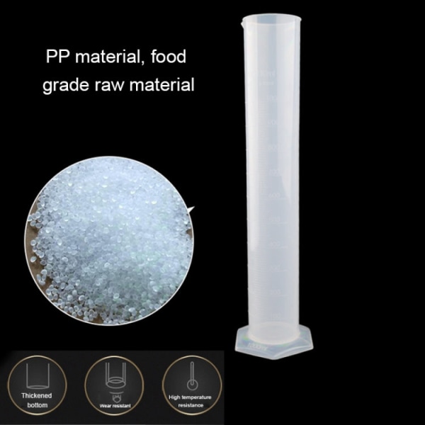 1000mL PP-plastpip Graderingsmätcylinder med sexkantig bas (transparent)