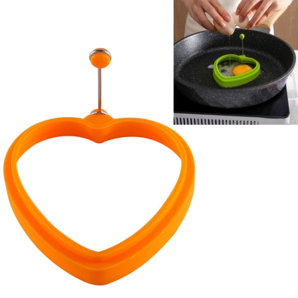 10 st Livsmedelsklassad silikon hjärtformad omelett form Pocherad form(hjärtformad apelsin)