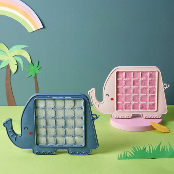 Kreativ söt tecknad djurform Ice Grid Sommar Hemlagad Barn DIY Juice Popsicle Form, Stil: Elephant (Rosa)