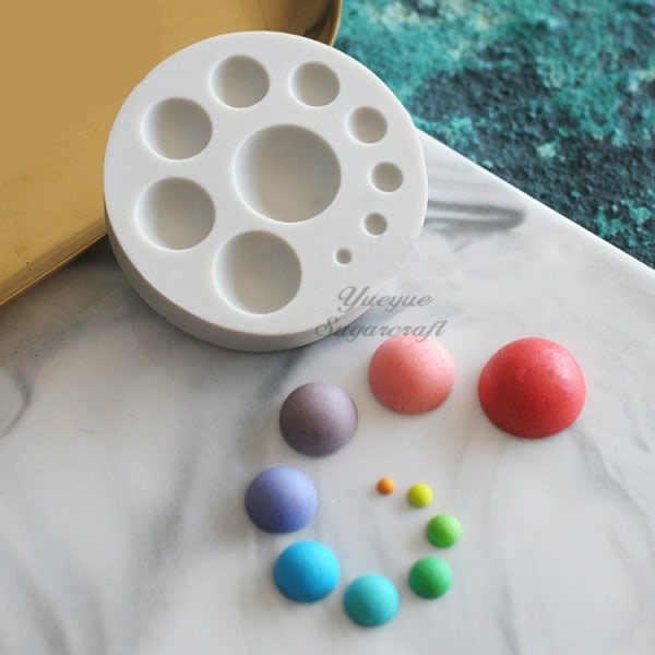 Rund silikonfondant form DIY Bakdekoration Chokladverktyg (rosa)