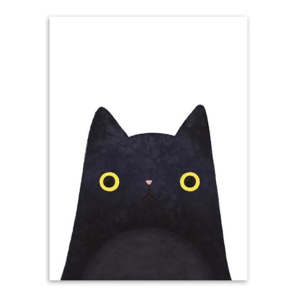 Söt katt och avatar print Canvasmålning Hemkonstdekoration, storlek: 30×40 cm (svart)