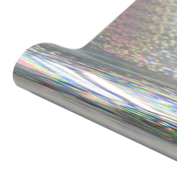 30,5 x 50 cm Illusion Laser Borstad Glitter Självhäftande Vinylgravyr (silver)
