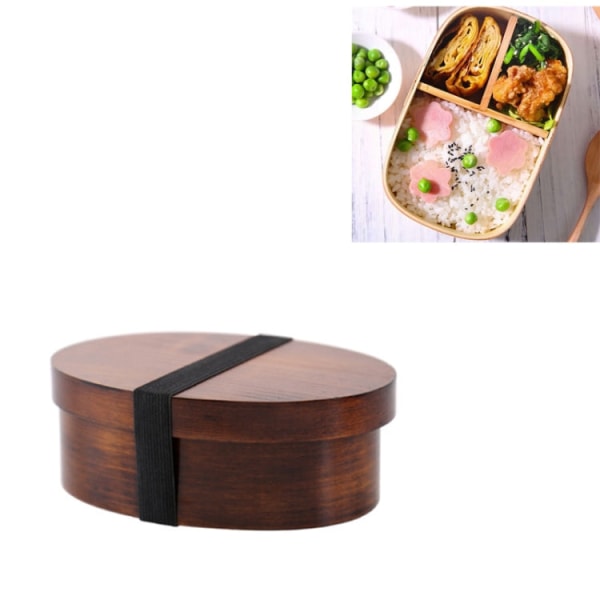 Trä Miljöskyddsservis Bärbar Lunchbox Bento Box, Stil: Enkellager (Färgfärg)