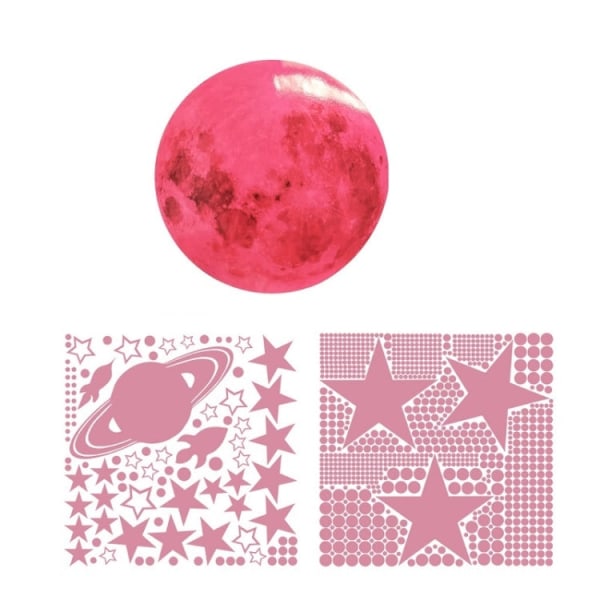 2 paket AFG3387 Moon Star Rymdskepp Luminous Wall Sticker, Specifikation: 1788PCS Rosa