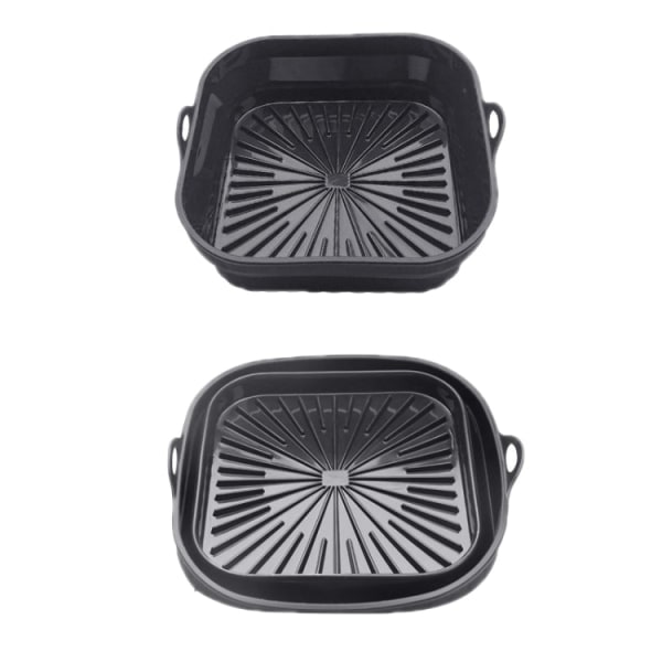 Air Fryer Grillmatta Högtemperaturbeständig silikonbakplåt, specifikation: fyrkantig svart