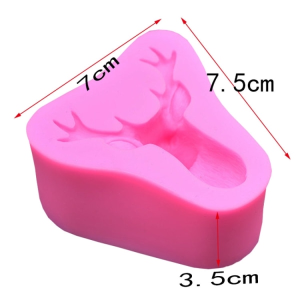 Deer Head silikonfondant form(rosa)