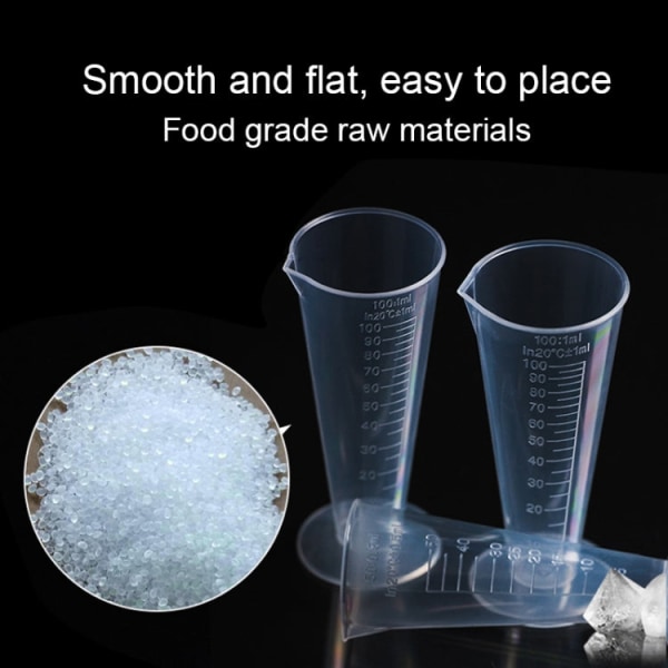 10 st 100 ml livsmedelsklassad PP-plastkolv Digital kon-mätkopp Cylinderskala Mått Glas Lab Laboratory Tools (Transparent)