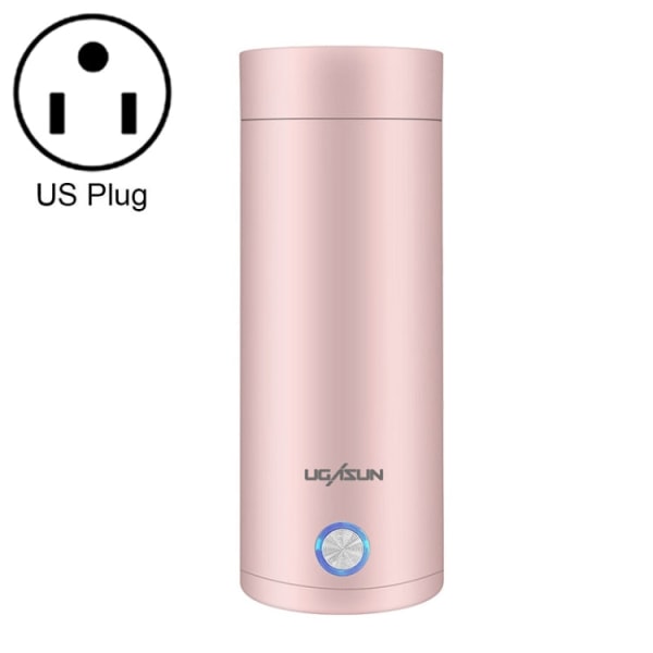 UGASUN Travel Portable Mini Electric Uppvärmd Vattenkopp, Färg: US Plug (Rosa)