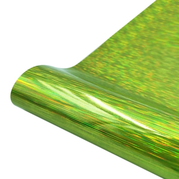 30,5 x 100 cm Illusion Laser Borstad Glitter Självhäftande Vinylgravyr (grön)