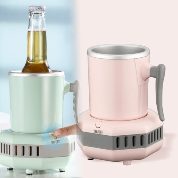 Snabbkylningskopp Minikylda drycker Juice Desktop Quick-Freeze Cooling Drinks Cup, CN-plugg (rosa)
