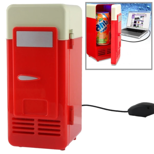 Mini USB PC Kylskåp Dryck/Dricksburkar Kylning/Uppvärmning (röd)