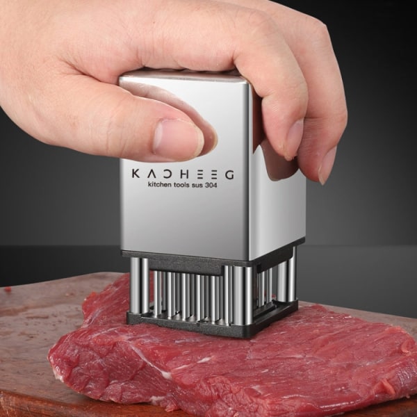 Kacheeg Steak Tenderizer i rostfritt stål dubbelsidig köttslinga, stil: utan handtag