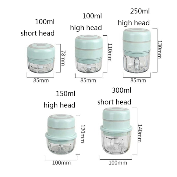 ZM-14 Hushålls Mini trådlös elektrisk vitlöksstötare, Färg: Vit Big Power 250ml