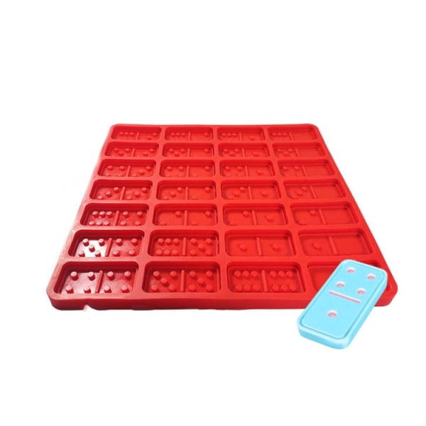 Domino epoxi form DIY Fondant tårtdekoration, modellnummer: SX-BH-107 (röd)