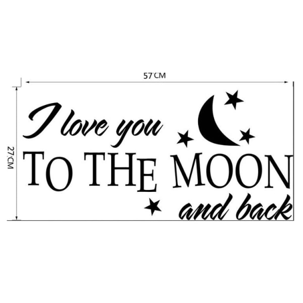 Jag älskar dig till månen Stjärnor och månen Tecknad barnrum Engelska rykten Väggdekaler