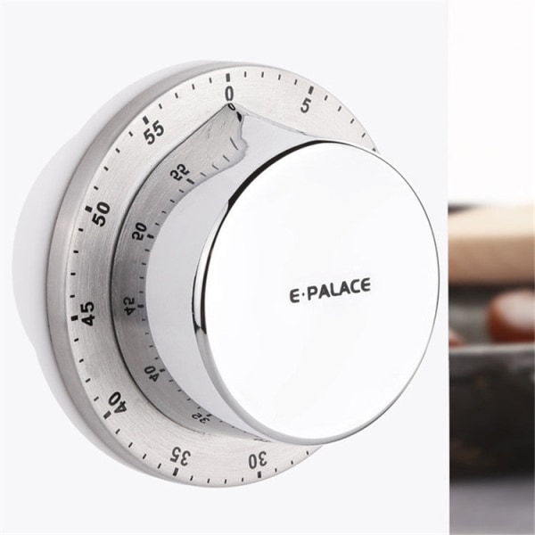 E-PALACE Magnet Timer Kök Timer i rostfritt stål Kreativ Väckarklocka Mekanisk Påminnelse Nedräkning Pomodoro