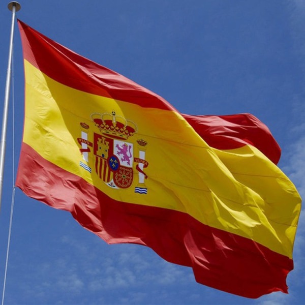 Polyester Material Spanien Flagga, Storlek: 150*90cm