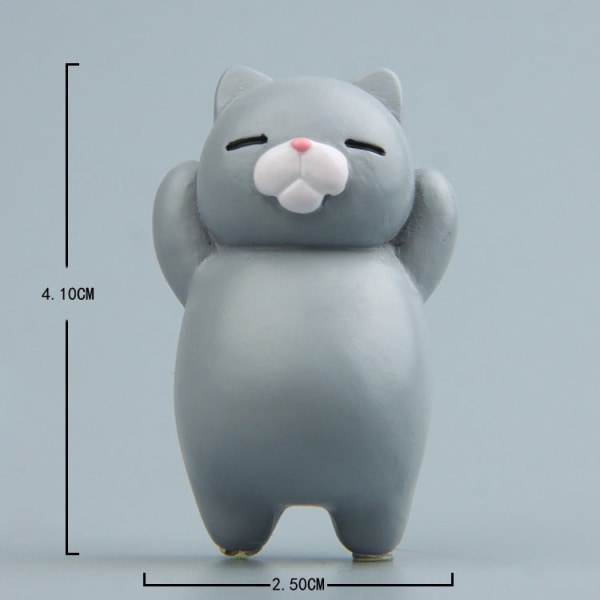 Tecknad katt kylskåpsmagnet Harts prydnad prydnad utan magnetisk klistermärke (Lätt kaffekatt)