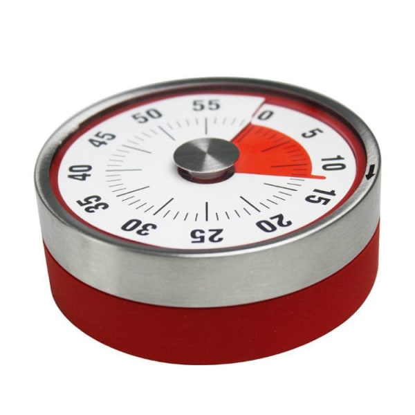 Kökstimer Nedräkningstimer med magnetisk timer i rostfritt stål, färg: 8 cm röd