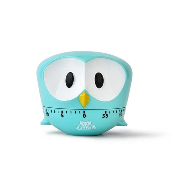 Tecknad Animal Owl Timer Kök Desktop väckarklocka (blå)