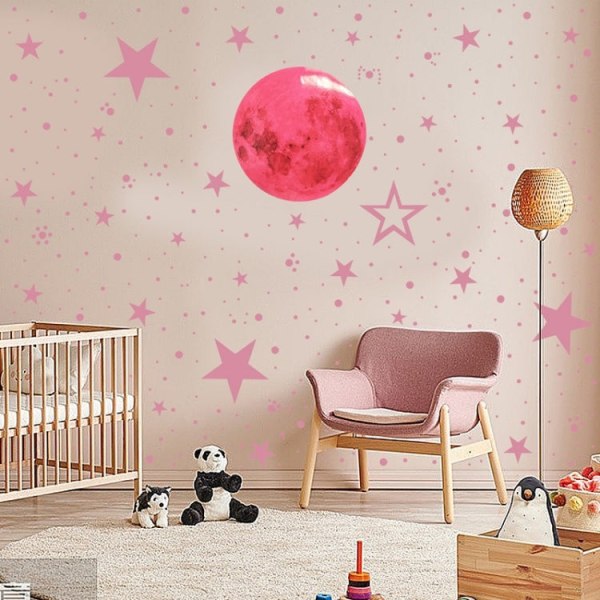 AFG3303 Heminredning Luminous Stars Moon PVC-klistermärken, specifikation: 435PCS+20cm Moon (grön)