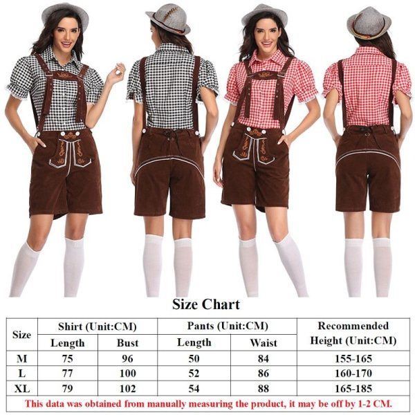 Kvinnors Oktoberfest Kostymer Skjorta Byxor och hatt kostym Suit E L