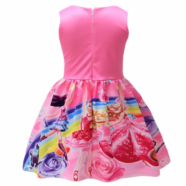 Rosa Barbie Princess Cosplay Kostym Klänning För Barn Flickor 9338 100