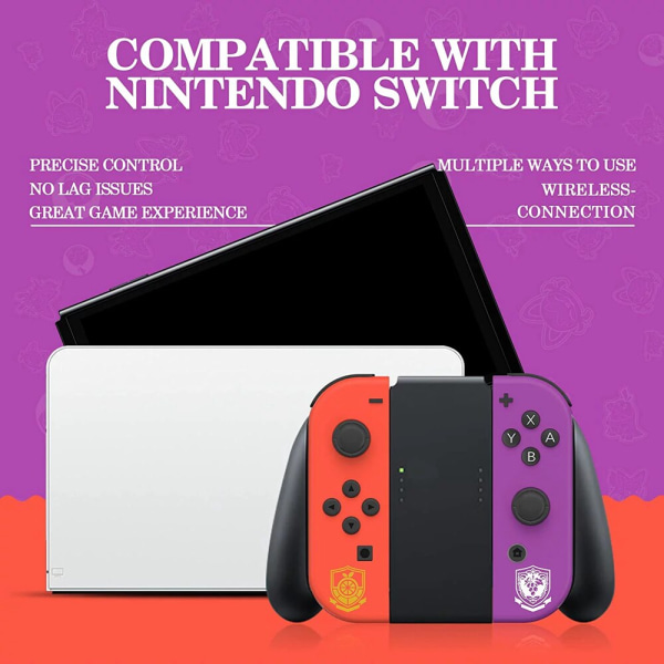 Trådlös handkontroll Joy-Con (L/R) par för Nintendo Switch / OLED / Lite Scarlet Violet