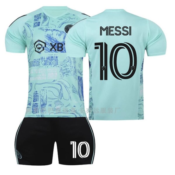 Messi Jersey Set Inter Miami No.10 Träningströja Kostym för barn Pojkar Vuxna Herr Säsong 2023-24 Green Jersey S