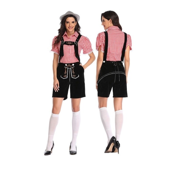 Kvinnors Oktoberfest Kostymer Skjorta Byxor och hatt kostym Suit A XL