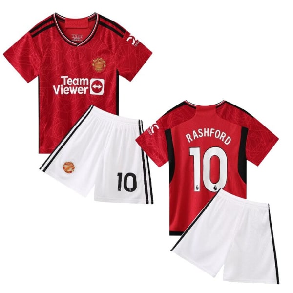 RASHFORD No.10 Jersey Set Manchester United träningströja kostym för barn Pojkar Säsong 2023-24 Size 22