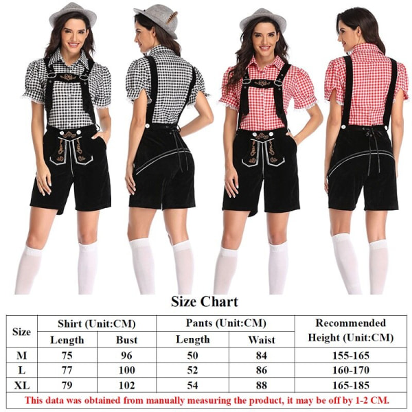 Kvinnors Oktoberfest Kostymer Skjorta Byxor och hatt kostym Suit C M