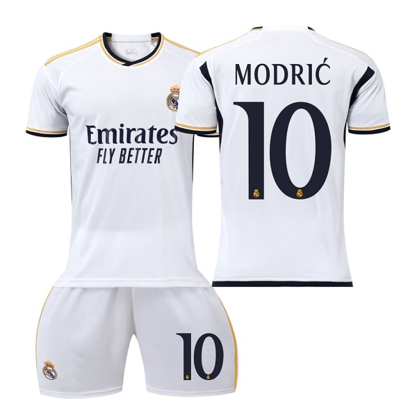 Real Madrid Modric No.10 Jersey Set Training Shirt Kostym för barn Vuxna Säsong 23-24 White M