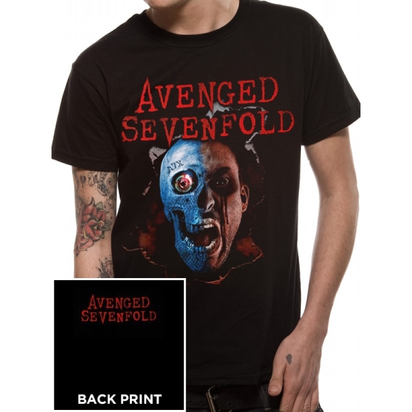 Avenged Sevenfold - Robot Head (Back Print) (Unisex)  T-Shir Black XL