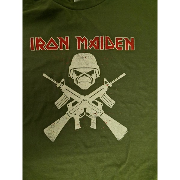 Iron Maiden Eddie Soldier  T-Shirt Green S