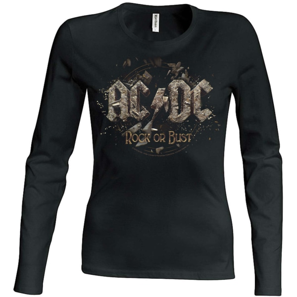 Ac/Dc Rock Or Bust Girlie Longsleeve T-Shirt Black L