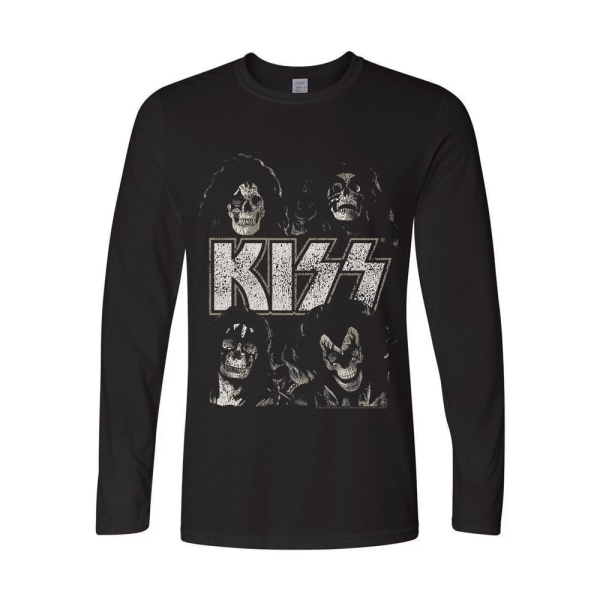 Kiss Skulls Longsleeve  T-Shirt Black M