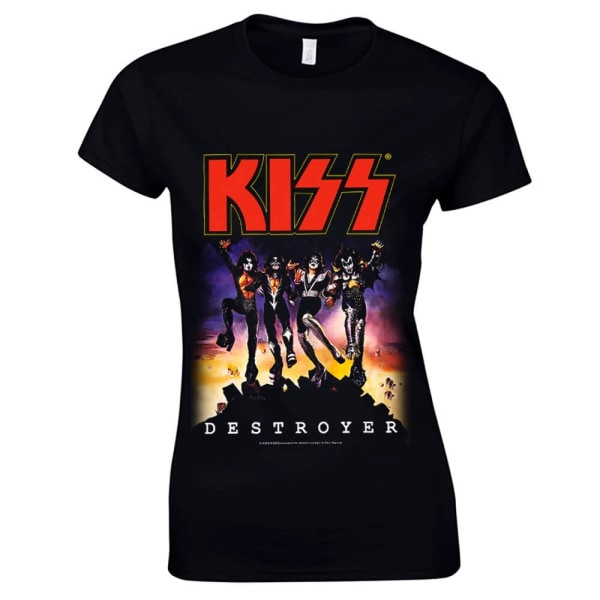 Kiss - Destroyer Album Girlie T-Shirt  T-Shirt, Kvinnor Black M
