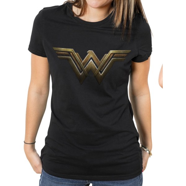 DC Comics WONDER WOMAN MOVIE - MAIN LOGO   T-Shirt Black L