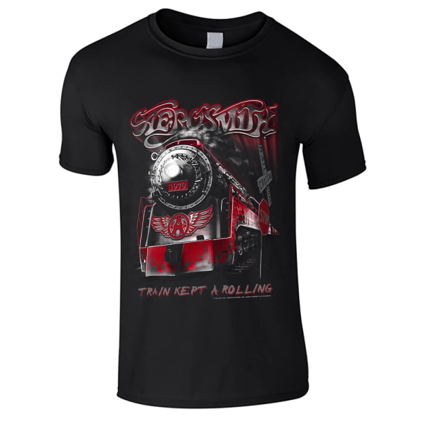 Aerosmith - Train Kept A Going  Barn T-Shirt Black 128