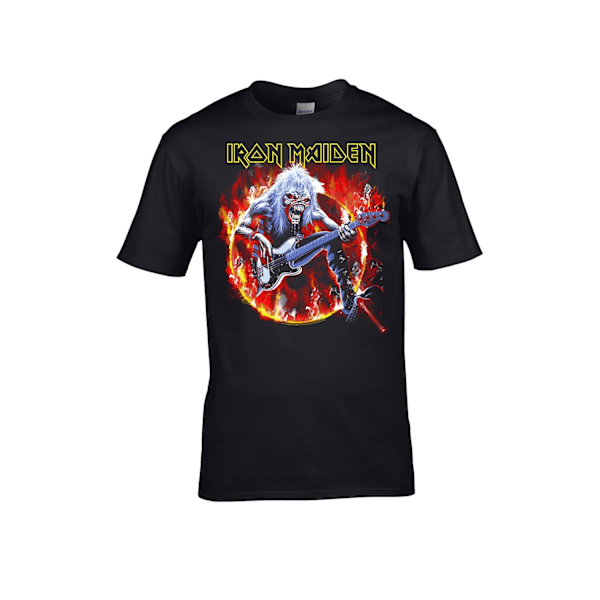 Iron Maiden Eddie Live Flames  T-Shirt Black XL