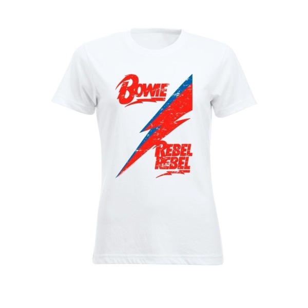 David Bowie Rebel, Rebel (lady) T-Shirt, Kvinnor White S