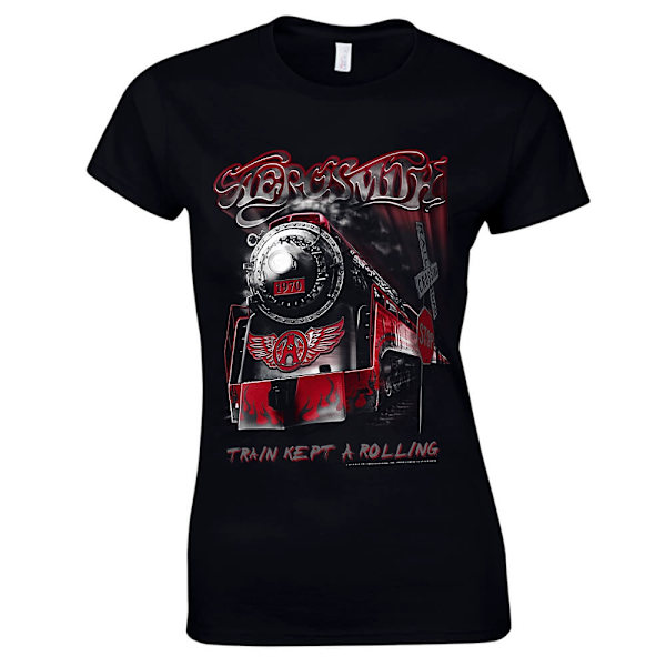 Aerosmith - Train Kept A Going  T-Shirt, Kvinnor Black M