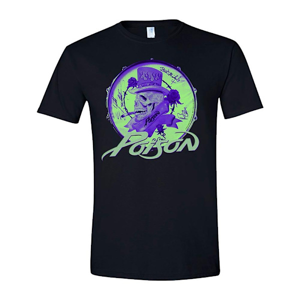 Poison Smoking Skull  T-Shirt  T-Paita Black S