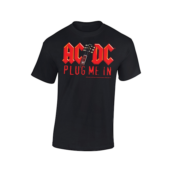 Ac/Dc Plug Me In With Angus Young Mens T-Shirt Black XL