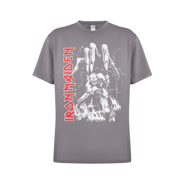 Iron maiden Number Of The Beast Big Hand  T-Shirt Grey S